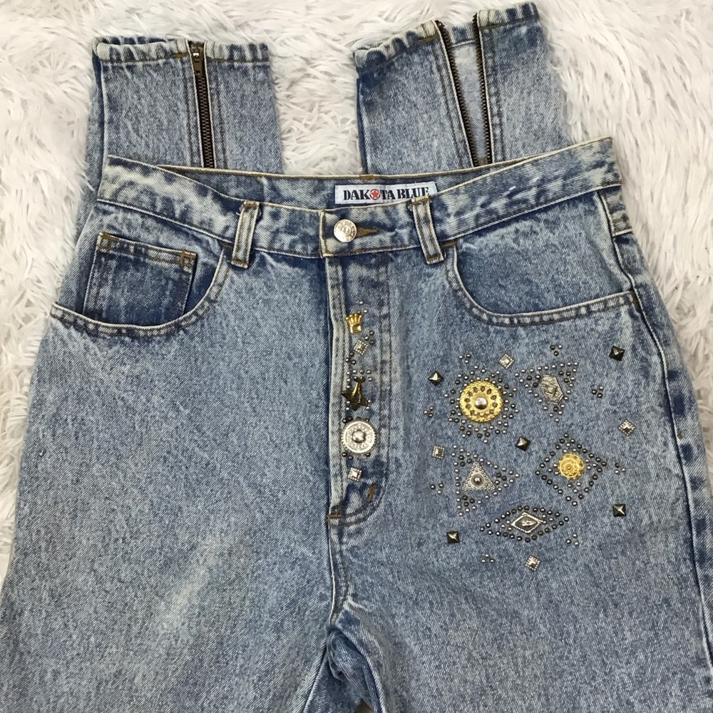 Vintage Dakota Blues acid wash embellished jeans 30